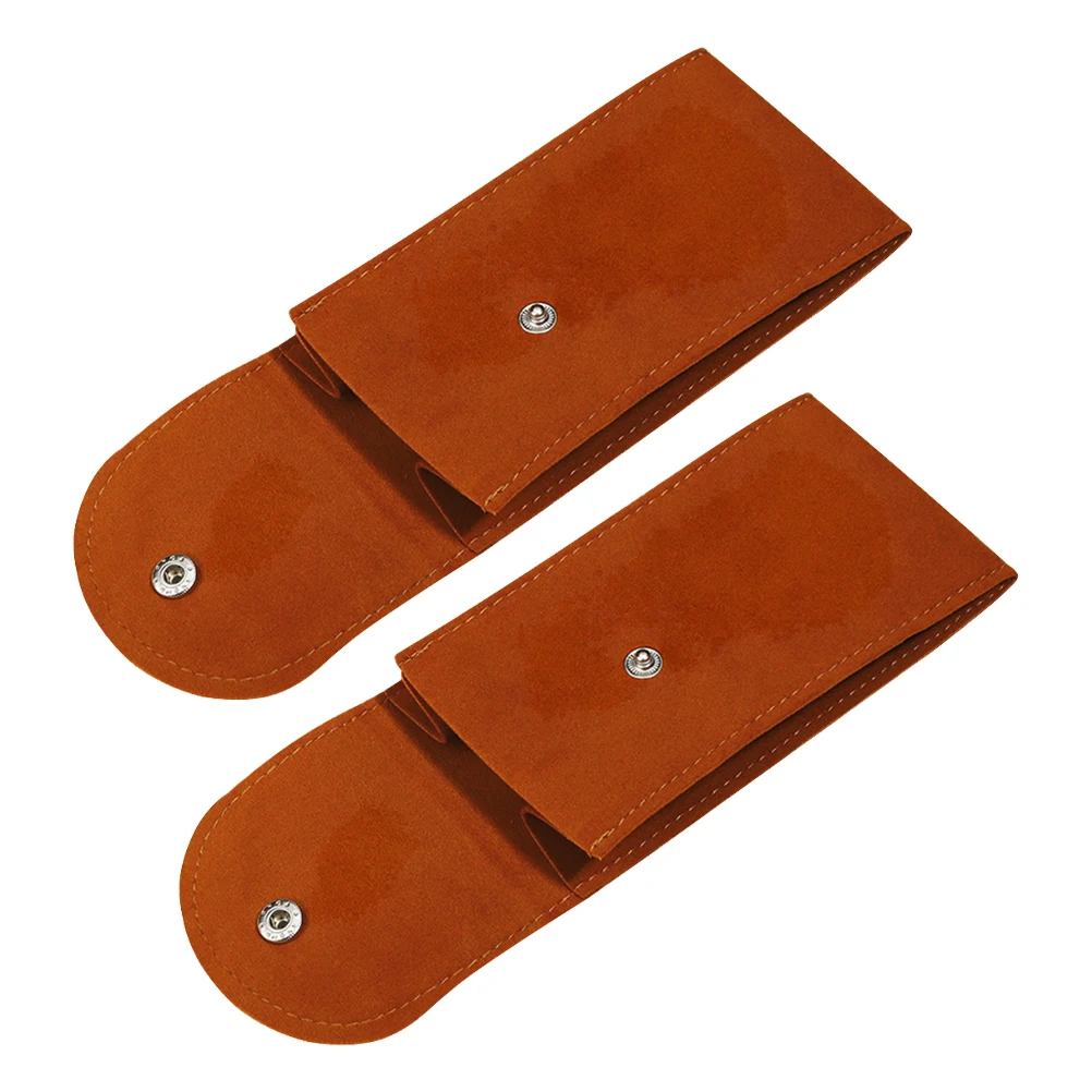 

2pcs Storage Button Designed Jewelry Organizer Portable Bag Travel Pouch Dustproof Scratch Resistant Flannel Material Durable