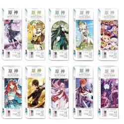 36 Pcs/Set Genshin Impact Game Bookmark Zhongli Venti Klee DIY Cartoon Book Markers Message Card Cosplay Gift Stationery