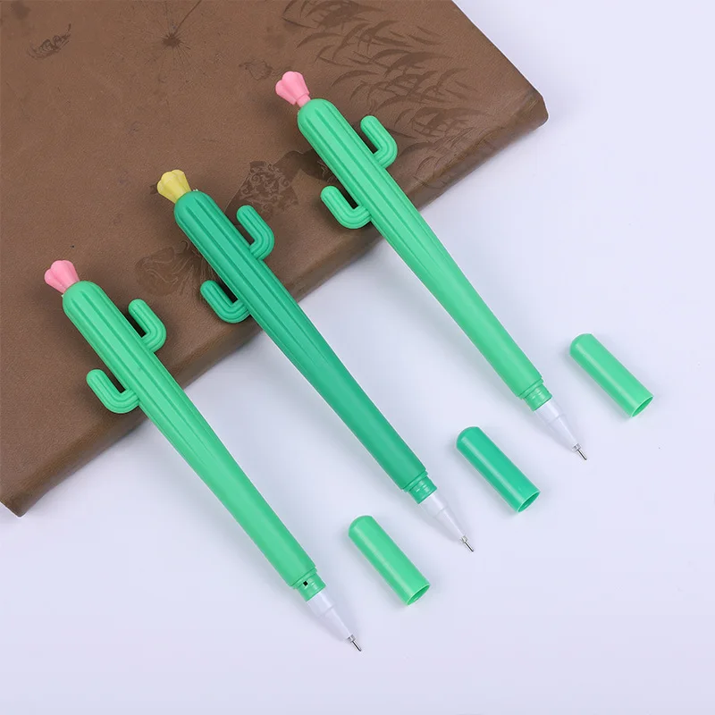 24Pcs cartoon cute simulation cactus neutral pen, novelty plant creative stationery student prize