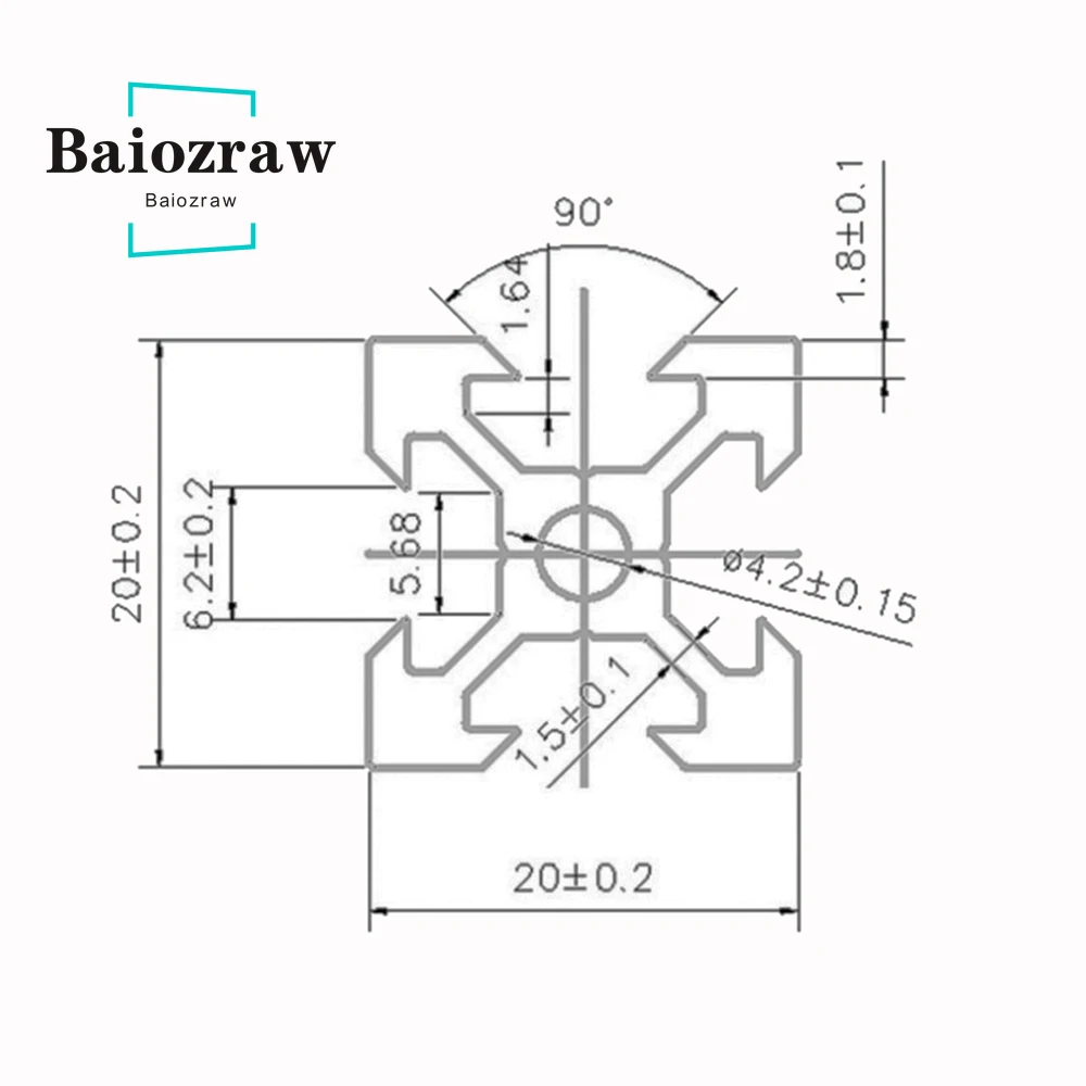 1PCS Black 100-800mm 2020 V slot Aluminum Profile Extrusion For 3D Printer CNC Engraving Machine Shooting Track Woodworking DIY