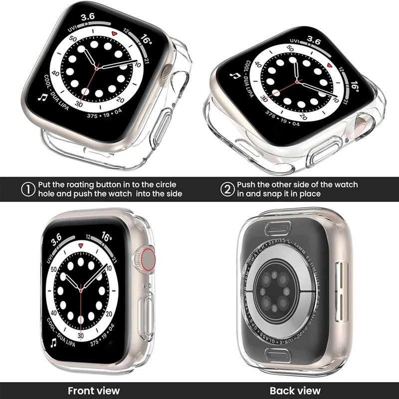 Cover per Apple Watch Case 44MM 41MM 45MM 42MM 40MM 38MM Hollow Soft Clear TPU Screen Protector Case per iWatch 9 8 7 6 SE 5 4 3