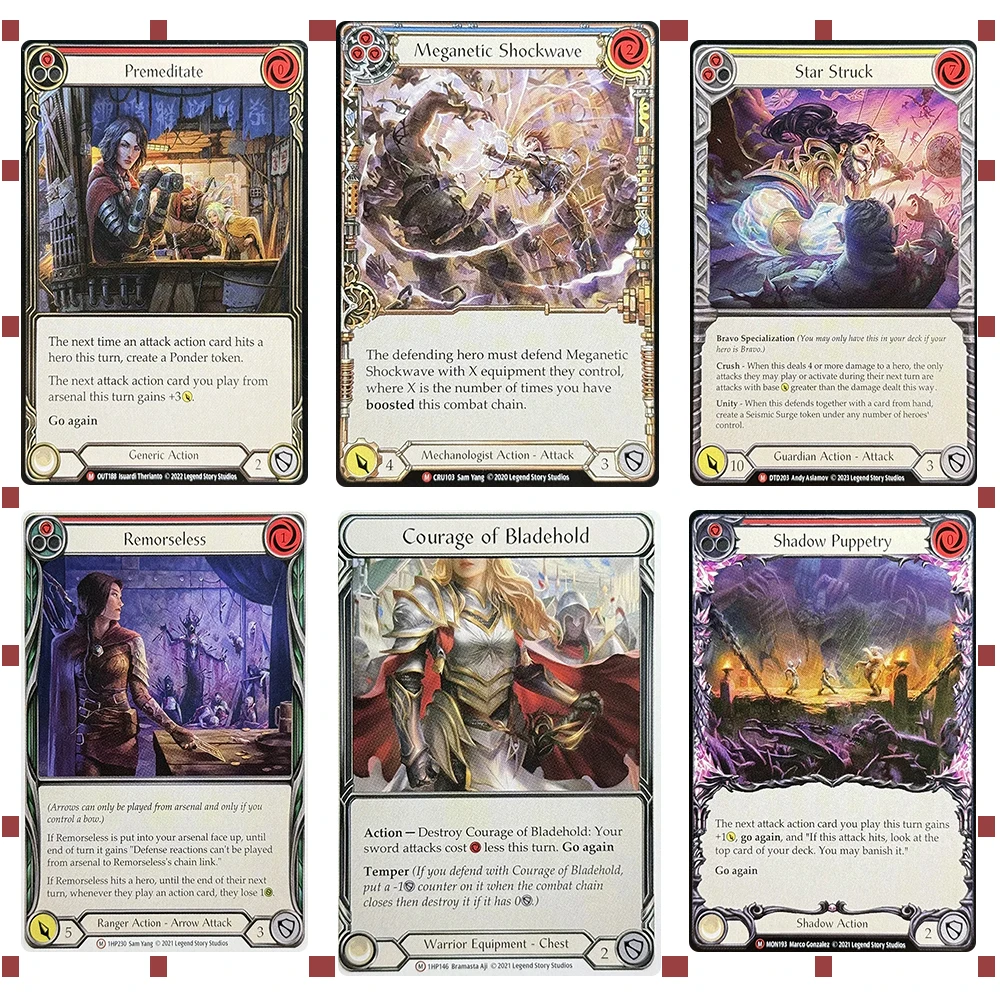 Flesh and Blood Proxy Leave NO witneddes/Meganetic Shockwava/Premeditate/Star.struck/Remorseless/Rulsewava Harpoon FAB TCG