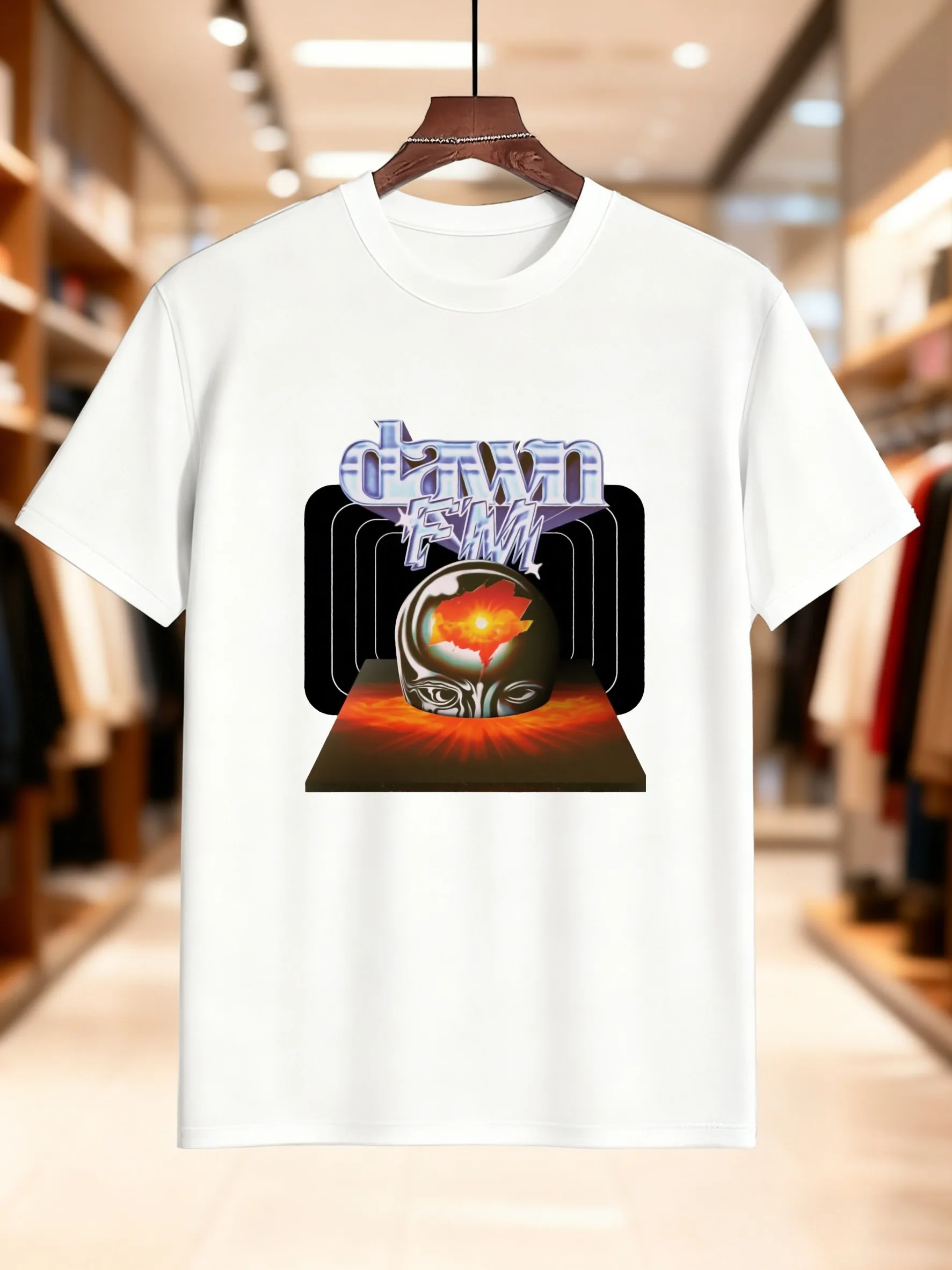 تي شيرت رجالي مطبوع بأكمام قصيرة - قطن 100%، ناعم ومسامي، تي شيرت عصري برسومات وجه لملابس الصيف غير الرسمية، مريح