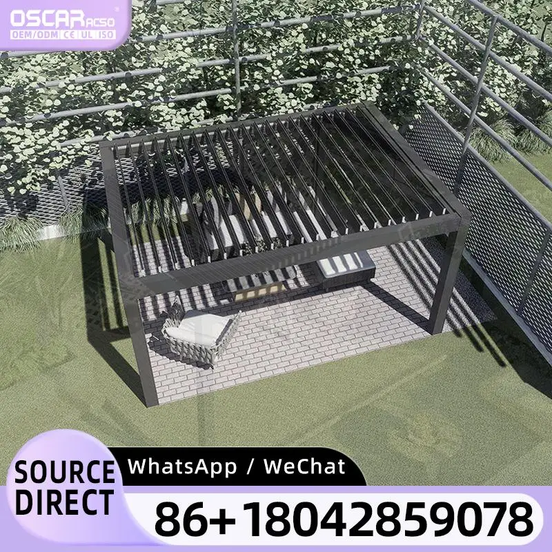 Heavy Duty Sun Louver Weather Resistant Aluminum Outdoor Patio Structure pergola