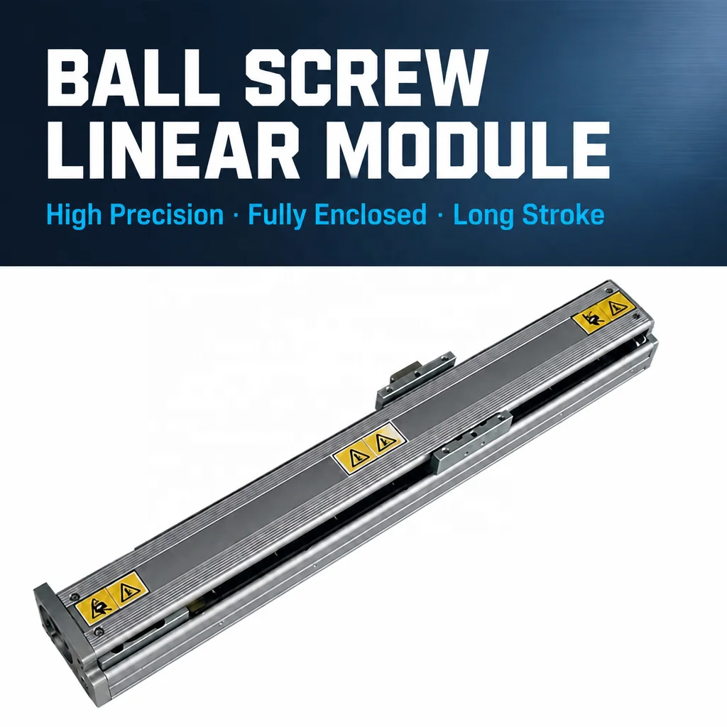 Heavy Load Semi-Enclosed Linear Slide Table Ball Screw Linear Module Actuator With Bearing 100kg Load For Automation Equipment