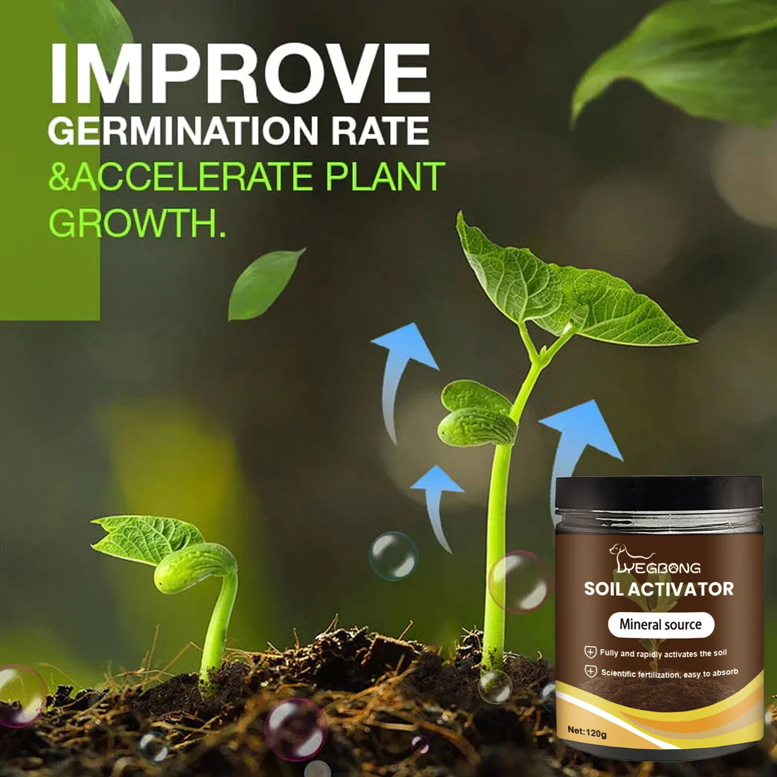 Soil Activator 120g Organic Mineral Compound Plant Growth Nutrient Root Booster Fertilizer for Gardening Lawn Flower Care