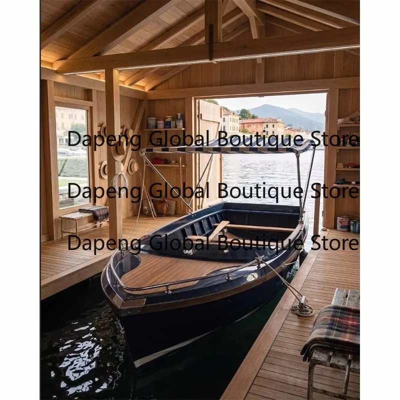 16Ft Composite Leisure Floating Vessel With Shelter Cover Resort Outdoor Relax Floating Entertainment Craft