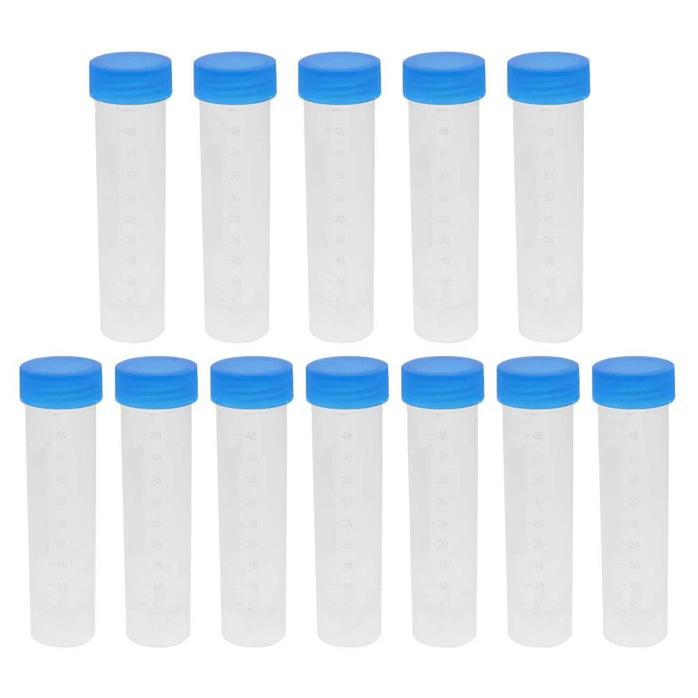 

50pcs 50Ml Centrifuge Tubes Plastic Transparent Test Tube For Laboratory Experiment Precision Measurement Vials Screw Caps