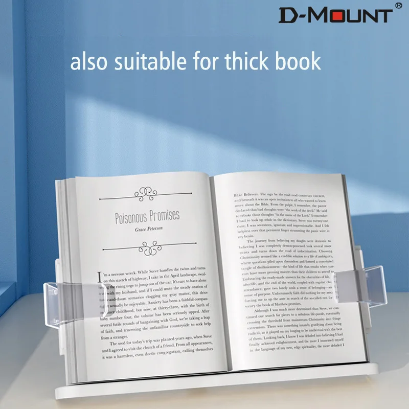 GB-1B Transparent ABS Reading Book Stand for iPad Tablet Laptop Holder Adjustable Bracket Desktop Book Support Rack Holders