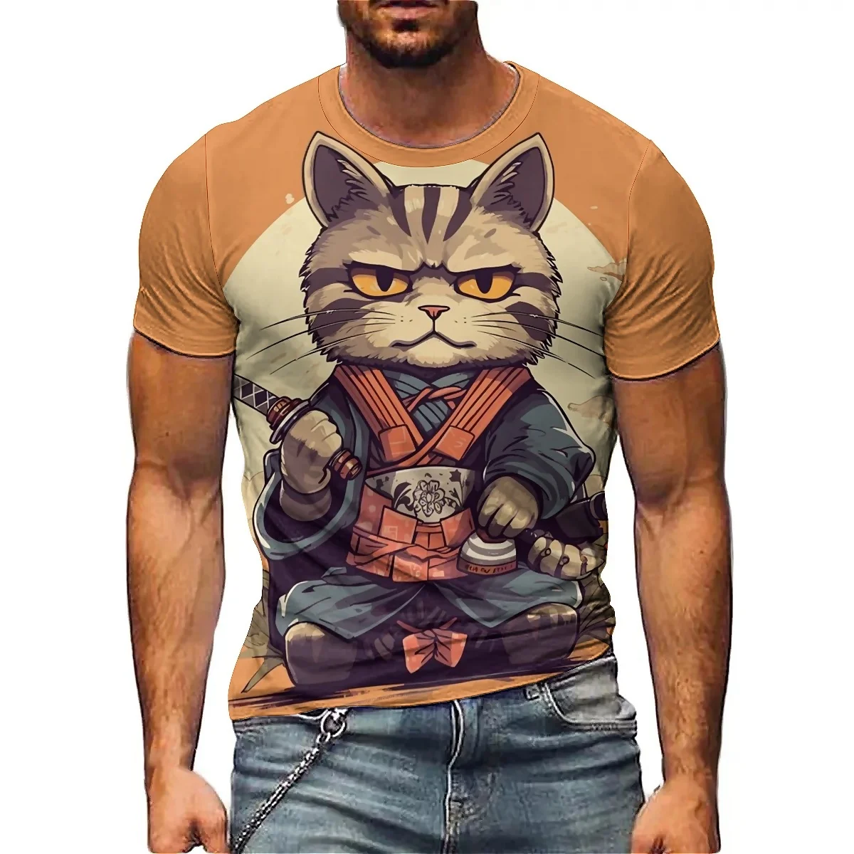 

Men's 3D Printed Short-sleeved T-shirts Smooth Fabric, Men's Short-sleeved Printed Party T-shirts and Tops Are Machine Washable.
