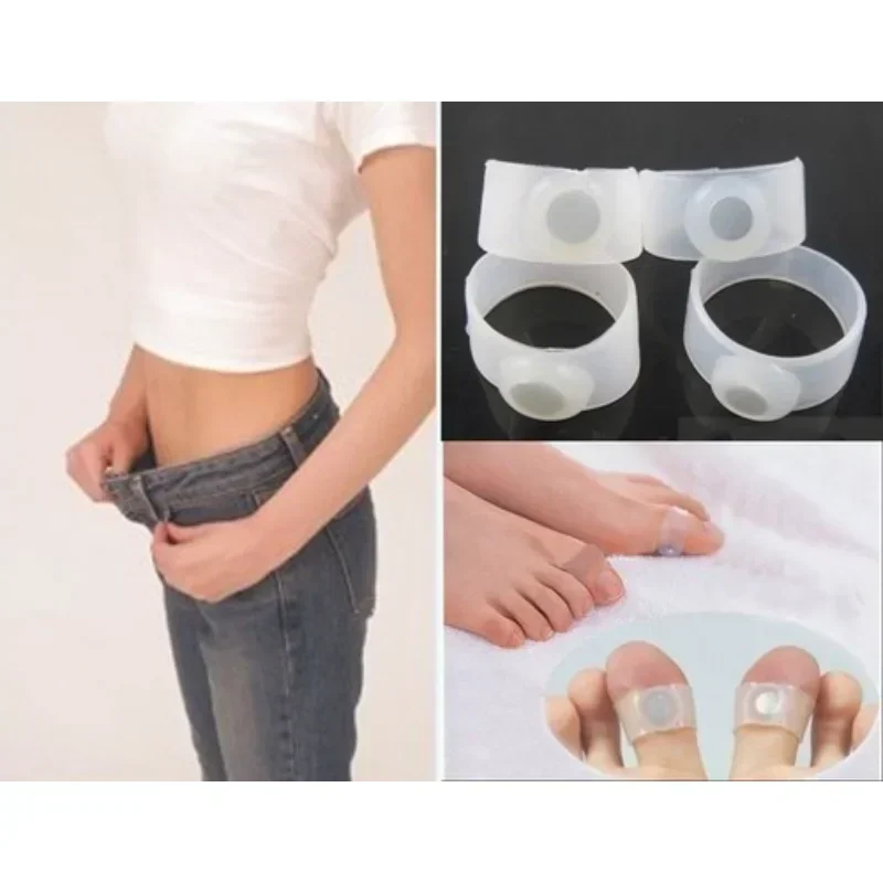 2PCS/pair Magnetic Therapy Silicone Foot Massage Magnetic Toe Rings Slimming Toe Rings Fast Body Lose Weight Burn Fat Reduce