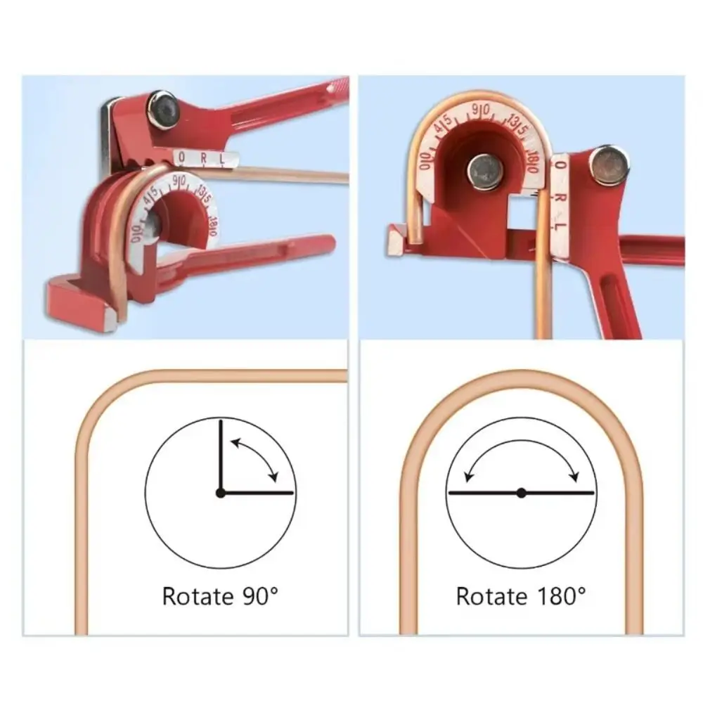 6mm 8mm 10mm Manual Bending Tool Heavy Duty Brake Pipe Rolling Fuel Brake Pipe Bender Aluminum Alloy Ergonomic Pipe Bending Tool