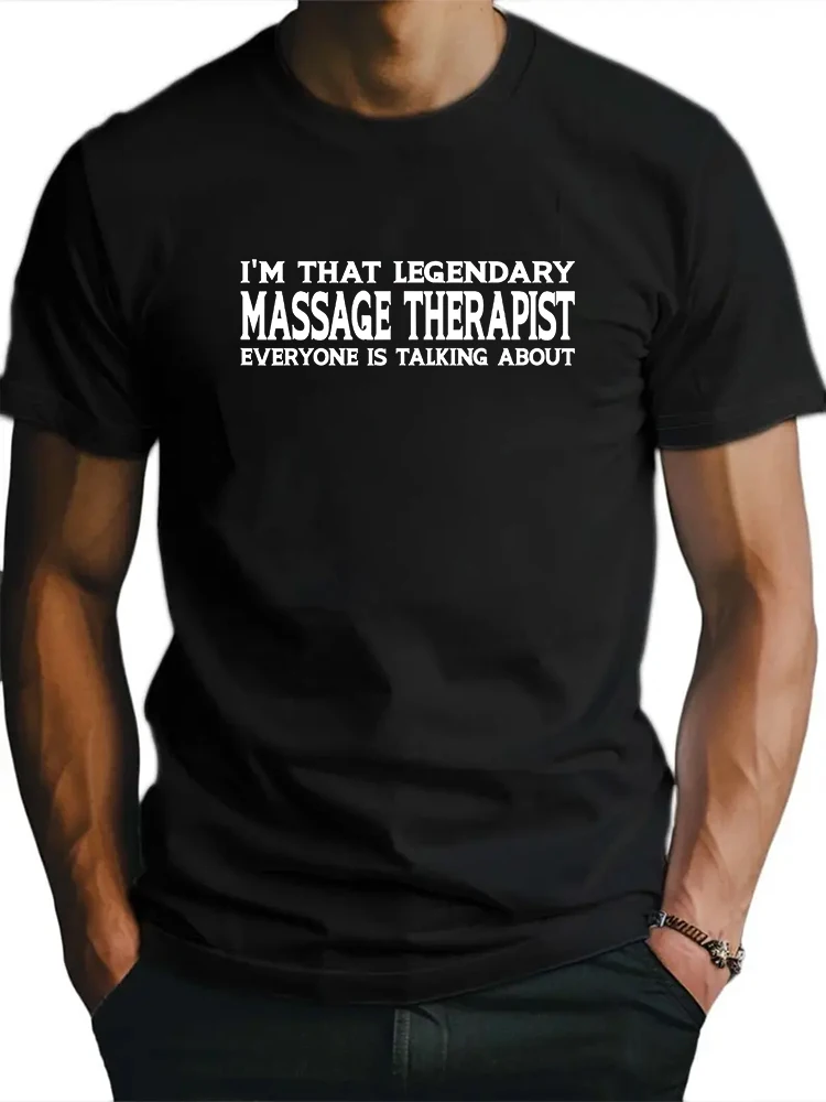 Massage Therapist Job Title Employee Funny Massage Therapist Long Sleeve T-Shirt Men\'s T-shirt Tops Fashion Clothing