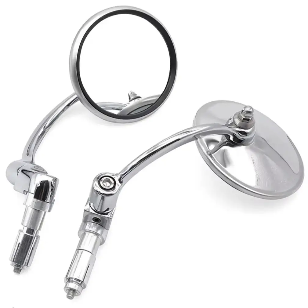 AliExpress NONE Motorcycle Chrome Aluminum Universal Glossy round shape Handle Bar End Side Rear View Mirrors Racer Scooter  Bike
