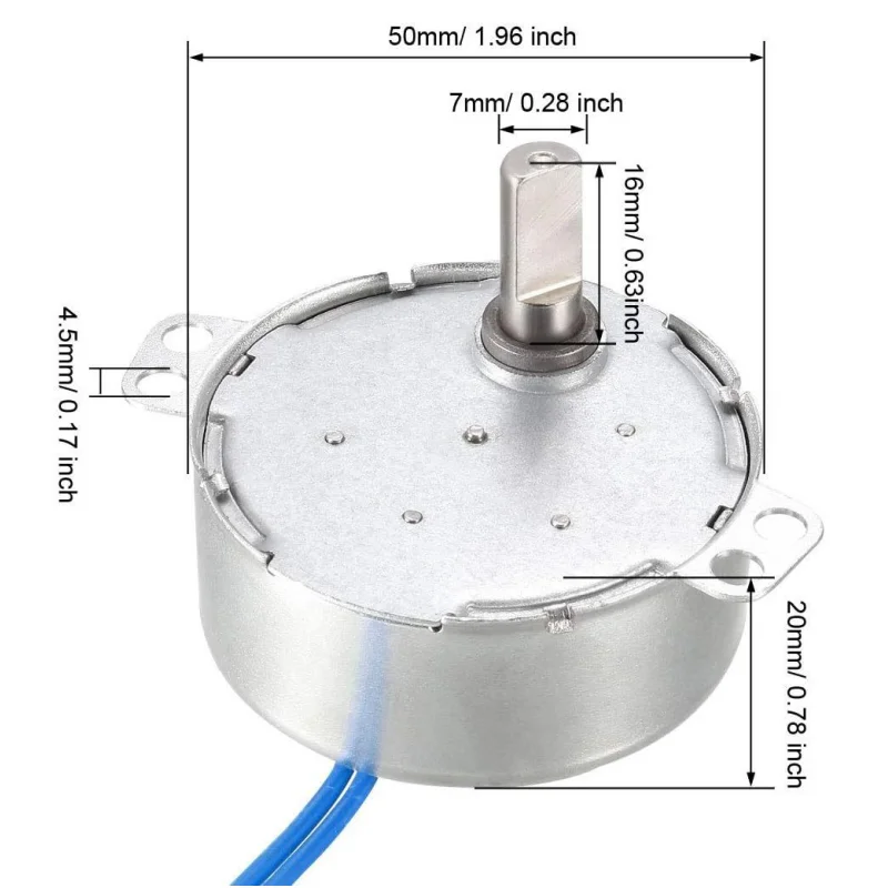 10-12RPM Permanent Magnet Synchronous Motor AC 100V-127V 50-60Hz 4W Double Flat Shaft For Fan Motor Electrical Apparatus