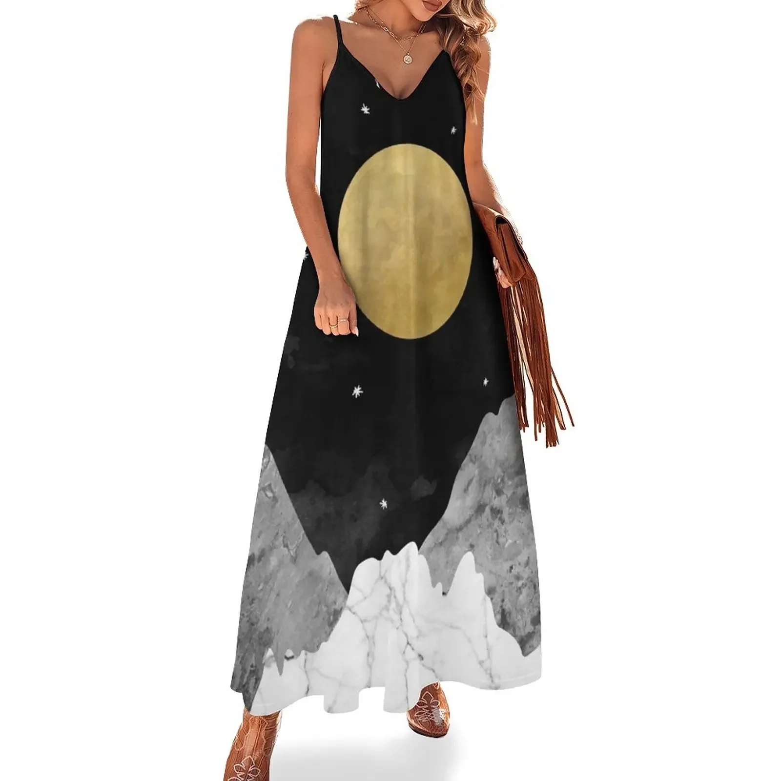 Moon and Stars Sleeveless Dress summer dresses ladies 2025 summer dress woman 2025 trendy