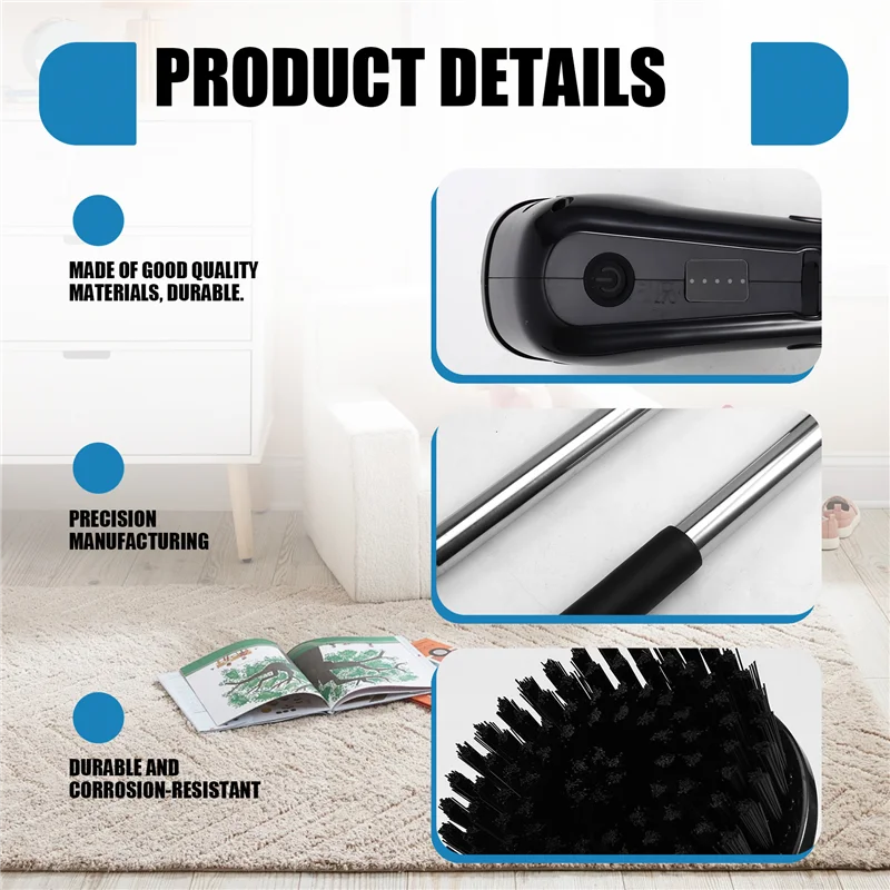 

AAAU-Electric Cleaning Scrubber Cordless Powerful Scrub Brush Forcleaning Bathroom Andfloor Tile B