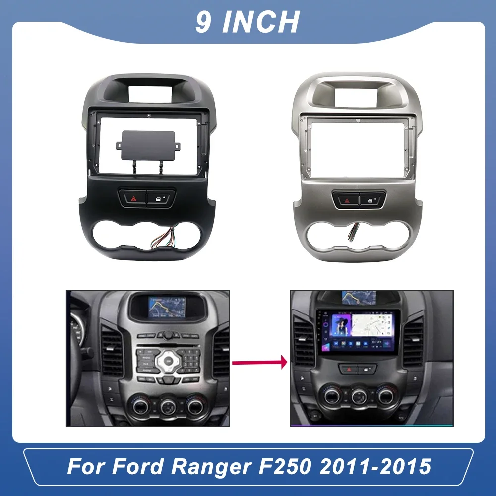 For Ford Ranger F250 2011-2015 9Inch 2Din Android Car Stereo Fascia Frame DVD Player Dashboard Radio Mounting Panel Accessories