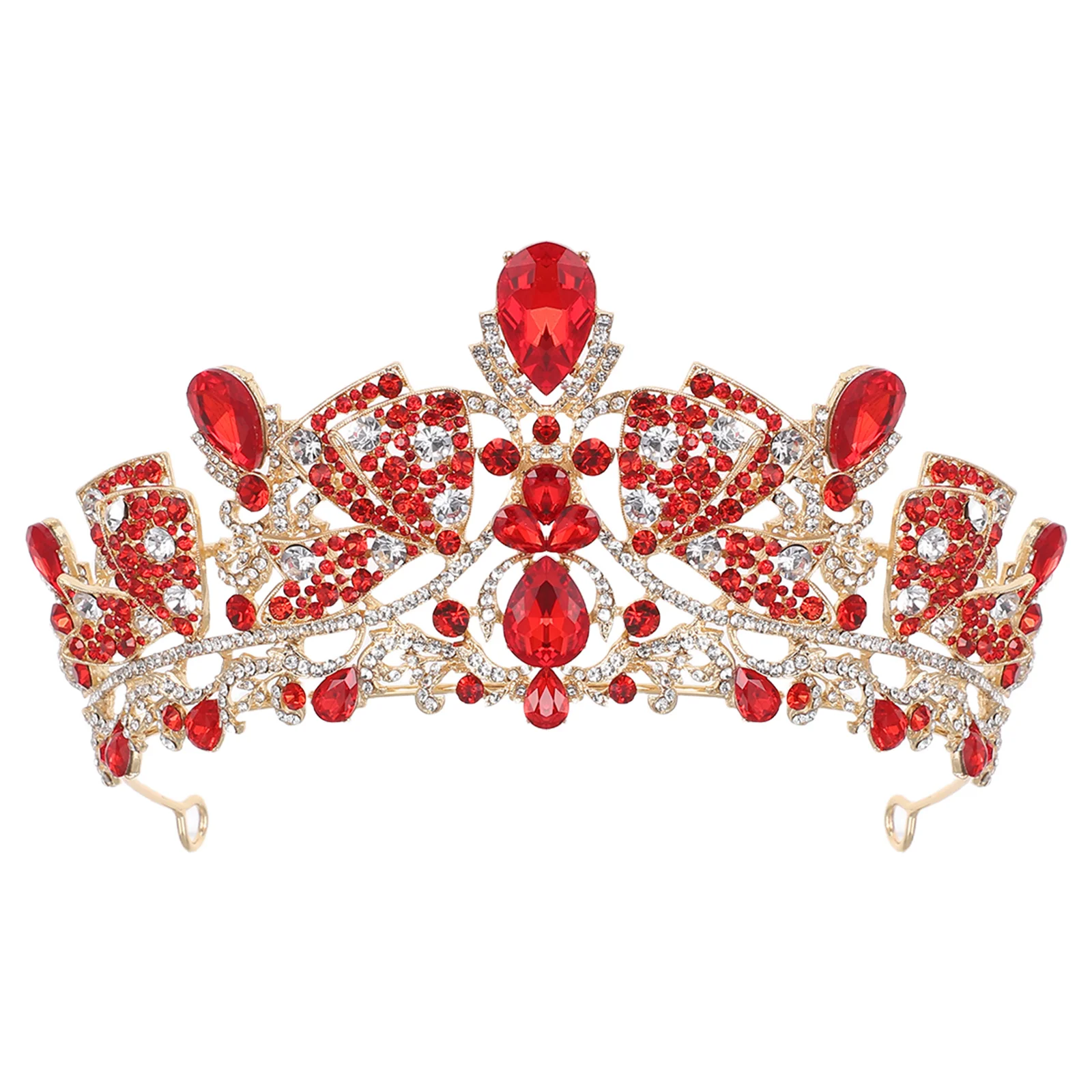 

Bridal Tiara Bride Crown For Bachelorette For Women Wedding Headpiece Rhinestone Bride Crown Party Prom Event Red