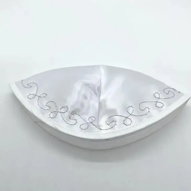 

652F Classical Kippah Hat for Men Elegant Embroidery Kippa Hat Round Yarmulke Hat Breathable Jewish Hat Religious Headpiece