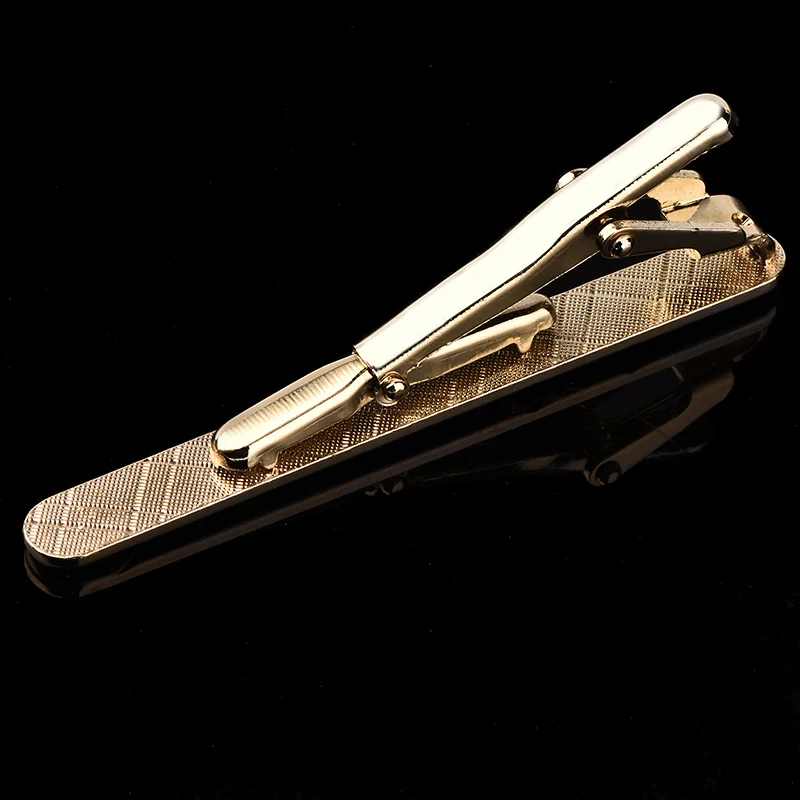 1 Piece of Men's Tie Clip in Gold and Silver with Rhinestones, Simple and Stylish, Suitable for Business Attire and Wedding Accessories