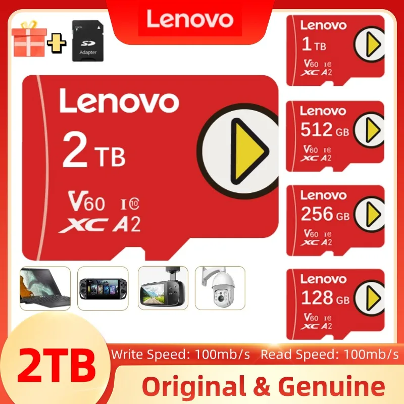 Lenovo 2TB High Speed Memory Card 1TB Class 10 Micro TF SD Card 1TB 512GB 256GB SD Memory Card For Nintendo Switch Phone/Ps4