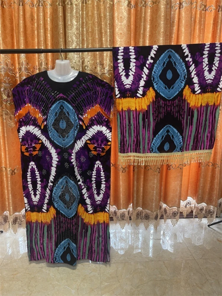 2025 Nuovo abito caftano afro per donna Comodo abito a maniche lunghe con spalle scoperte Abito estivo da spiaggia con frange taglie forti