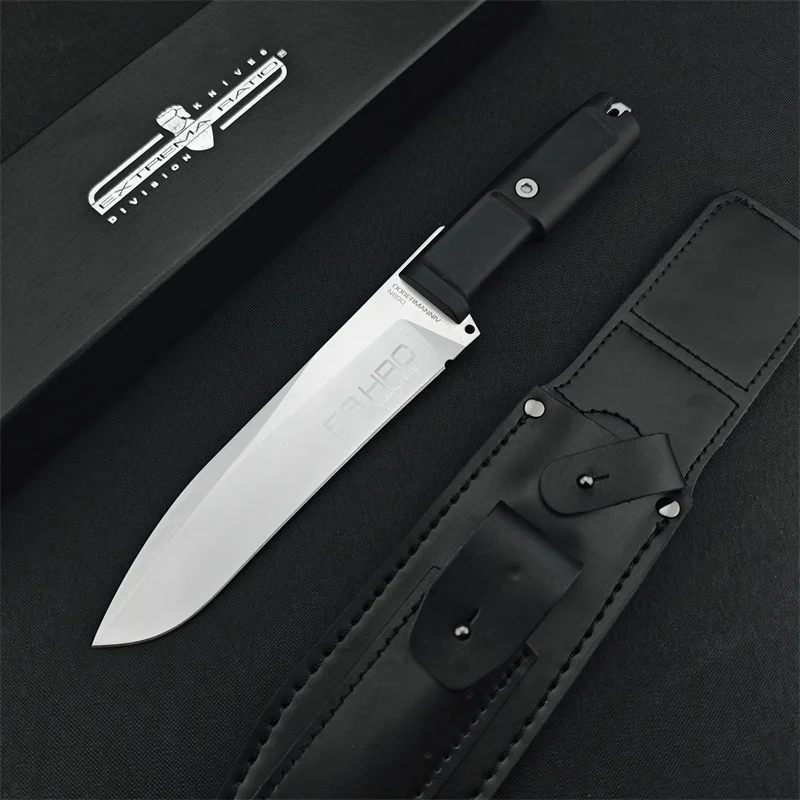 440c outdoor straight knife, rubber handle 7Cr13Mov Handle Tactical Hunting self-defense Rescue multi-purpose EDC tool