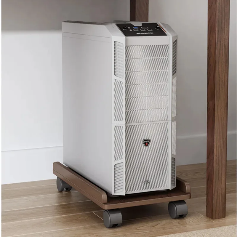

Modern Solid Wood Computer Base Moisture-resistant Host Airflow-optimiz Organizer Shelf Portable Storage Rack Durable CPU Stand