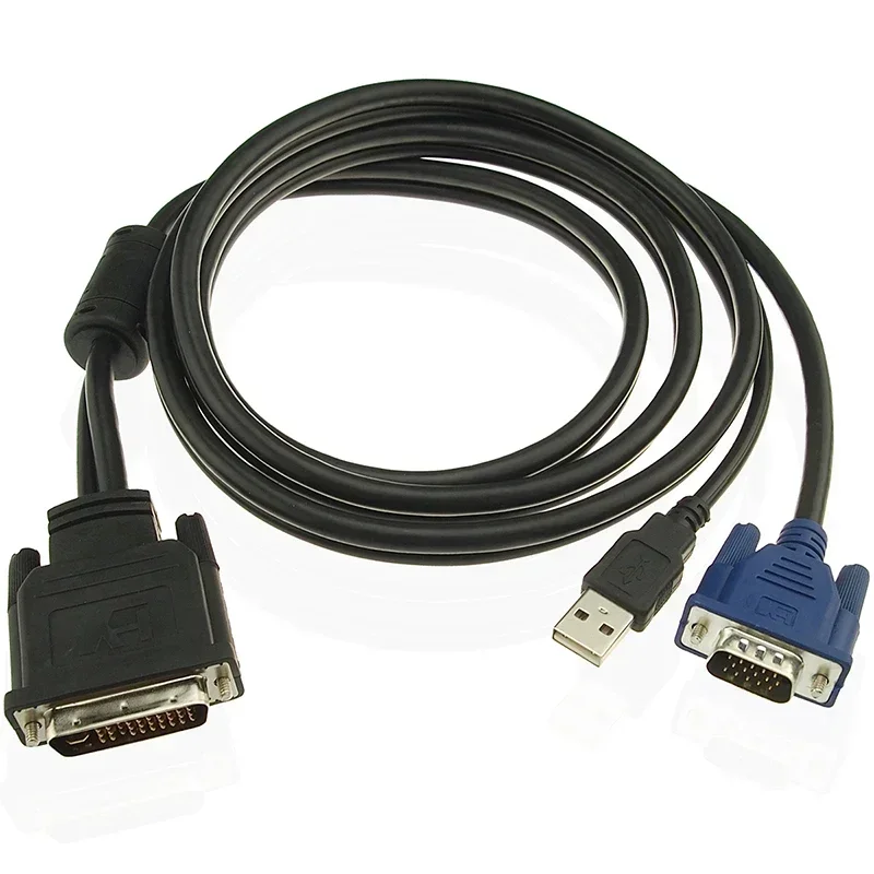 DVI M1-DA 30+5 Pin auf 15Pin VGA + USB-Projektorkabel 1,8 m