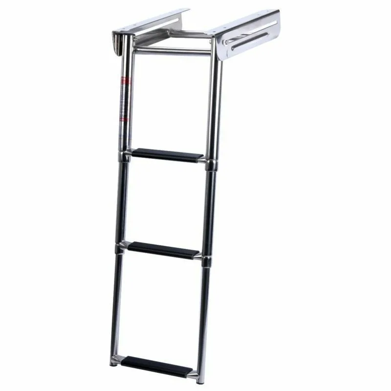 304 Stainless Steel Water Ladder with Sliding Rails, Boat Ladder, Three-Section Water Ladder