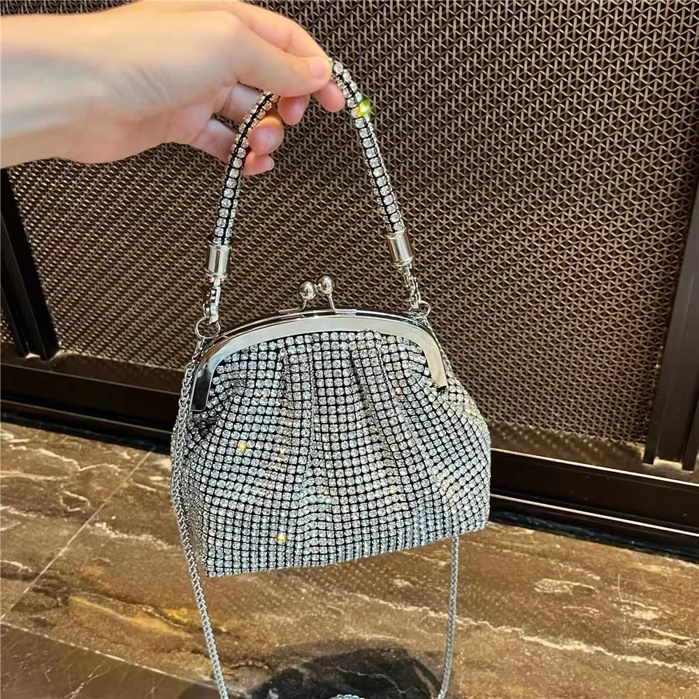 

Crystal Shiny Rhinestones Diamond Evening Bag Luxury Hobo Bag Women Glitter Handbag Wedding Party Clutch Purse Crossbody Bag