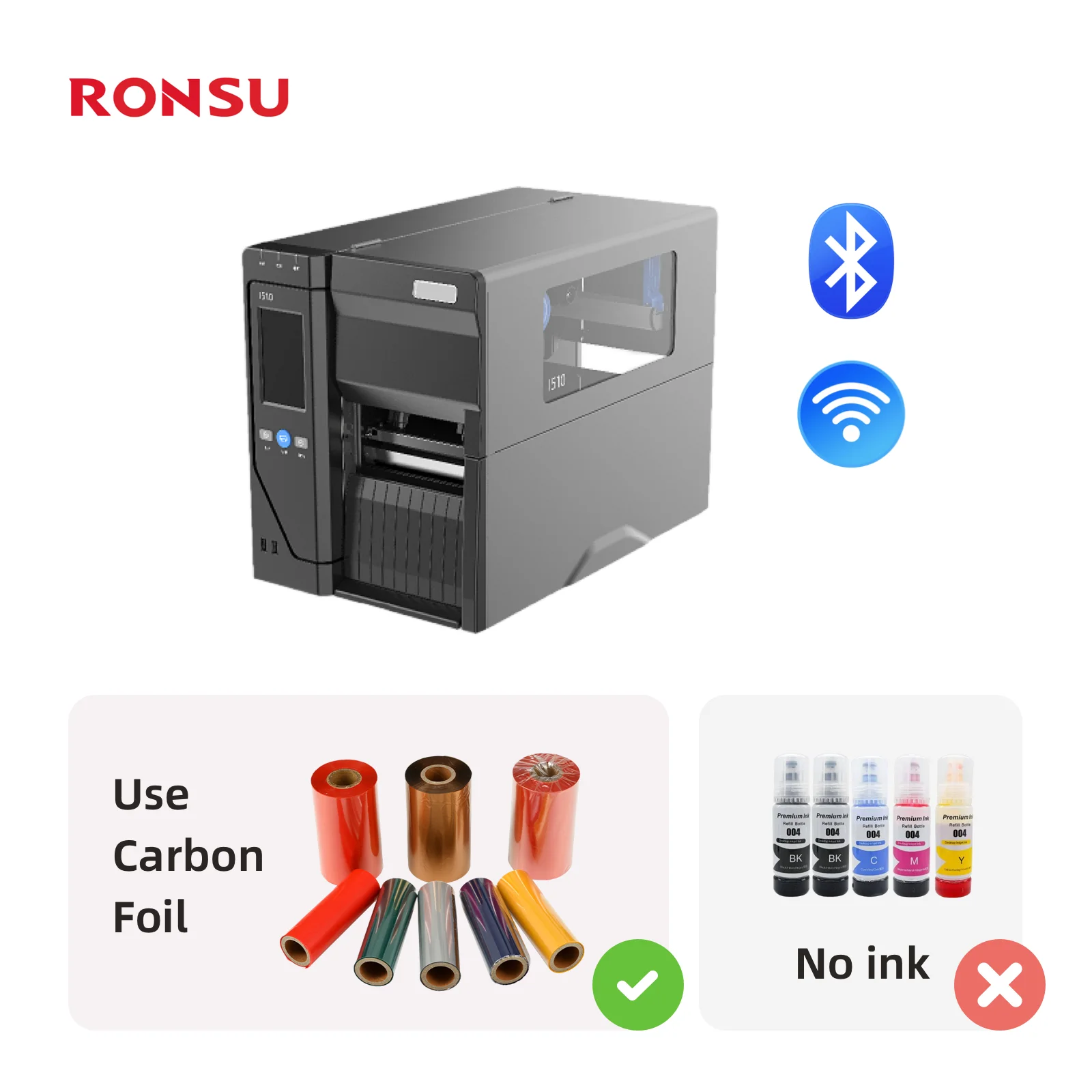 High Performance Original Thermal Transfer Continuous Label Full-color Touchscreen Printer 600dpi Garment Care Label