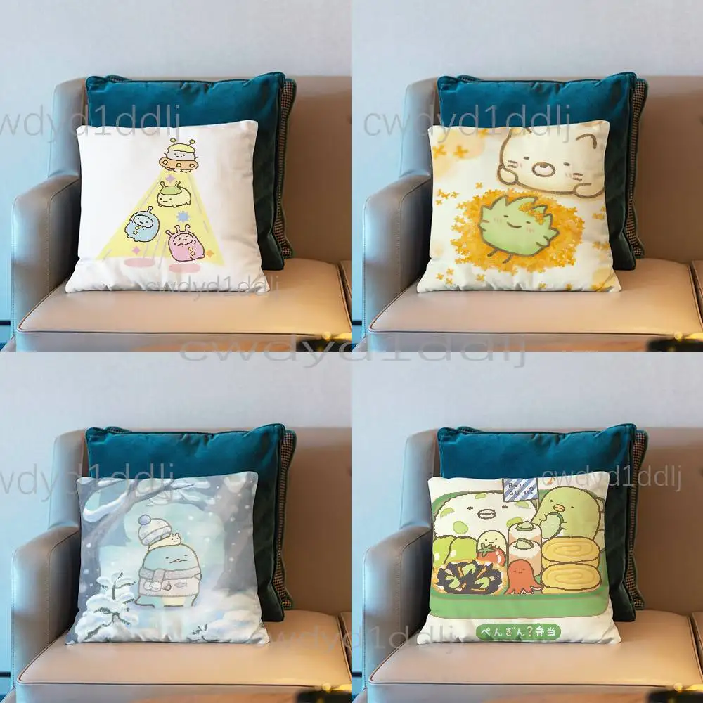 

Cute S-Sumikkogurashi Cushion Cover Pillow Cover Decor Pillowcase Printed Cushion Case For Couch