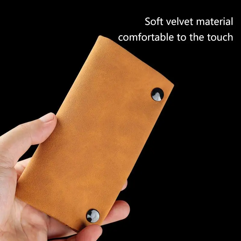 Frosted Leather Hand Cigarette Bag Foldable Storage Bag Handmade Tobacco Lighter Pouch Multifunctional Tobacco Moisturizing Bag