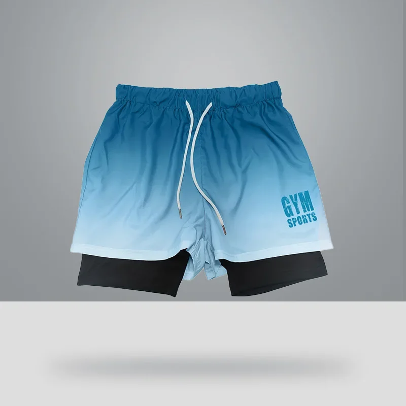 Nowe spodenki do biegania Mężczyźni Siłownia Spodenki sportowe 2 w 1 Szybkoschnący Trening Siłownia Fitness Jogging Krótkie spodenki Letnia odzież