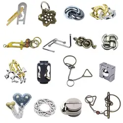 Classic IQ Metal Lock Puzzle Rings Magic Logic Brain Teasers Puzzles Game Gift for Adults Kids