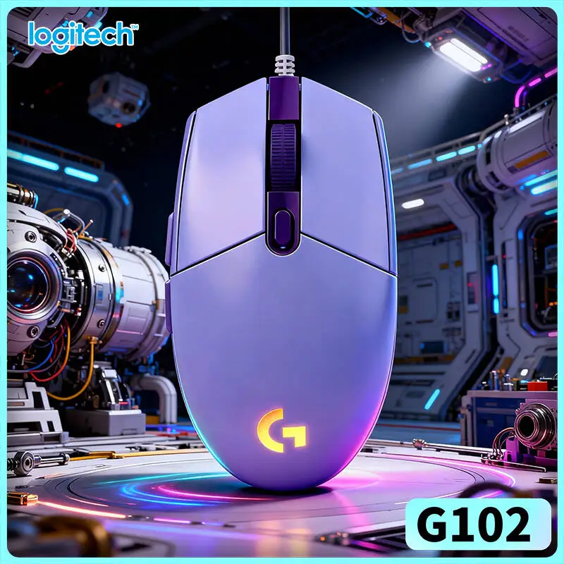 Logitech G102 Gaming Mouse, 1ms Report Rate, HERO Sensor Technology, RGB Lighting, 20M Click Lifespan for PC Gamers