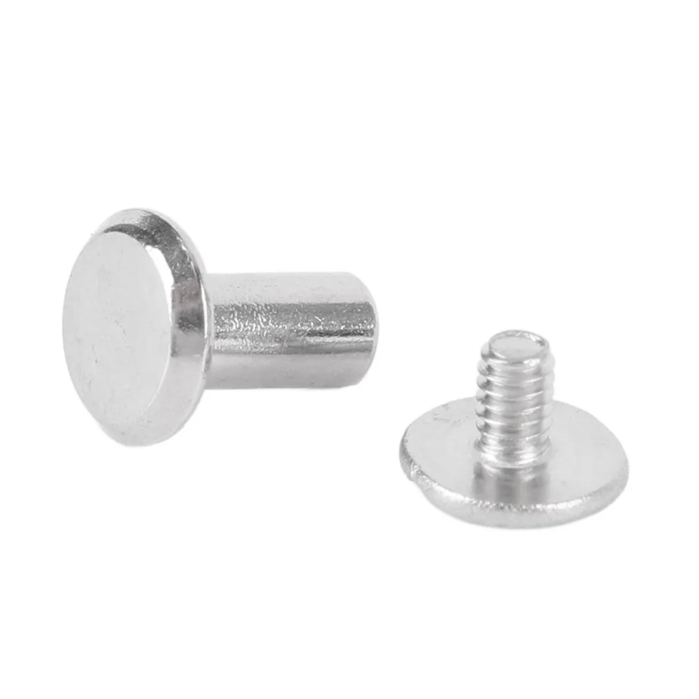 50set Practical Stainless Steel Binding Screws Slotted Cross Head Silver Color Snap Rivets Stud Bolts For Leather Decoration