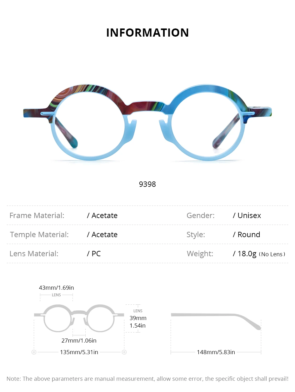 HEPIDEM Acetat Brille Rahmen Frauen übergroße große runde Brille japanische handgemachte Brille dicke transparente Brille 9351 – Detail 38