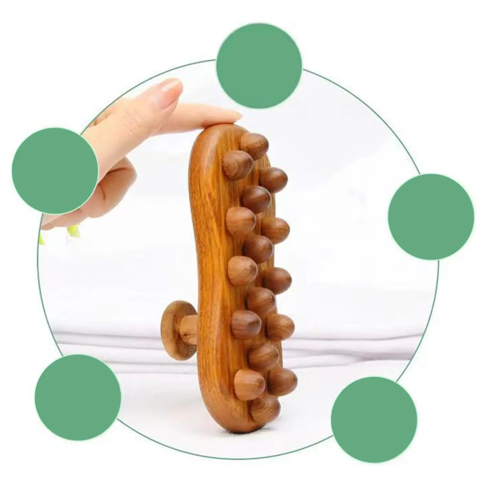 

Wooden Massage Brush ,Guasha Scraping Brush Muscle Relaxation with 16 Balls