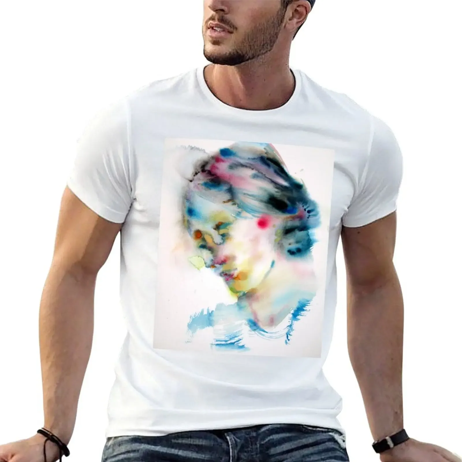 VIRGINIA WOOLF -watercolor portrait T-Shirt korean fashion new edition cute clothes anime shirts men