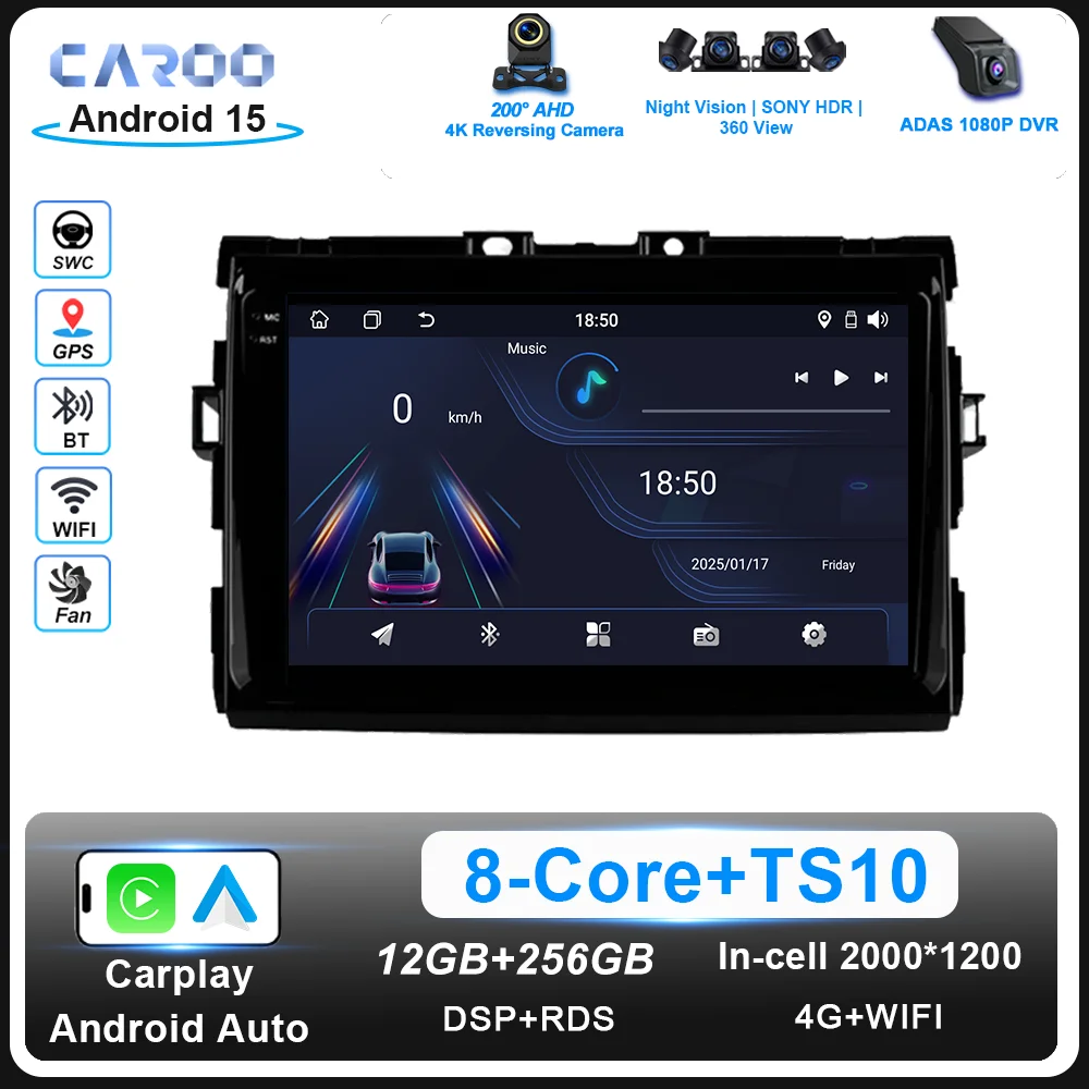 Android 15 For Toyota Estima Previa Tarago XR50 2006 -2016 Multimidia Player Auto Radio GPS Navigation Carplay NO 2DIN DVD WIFI