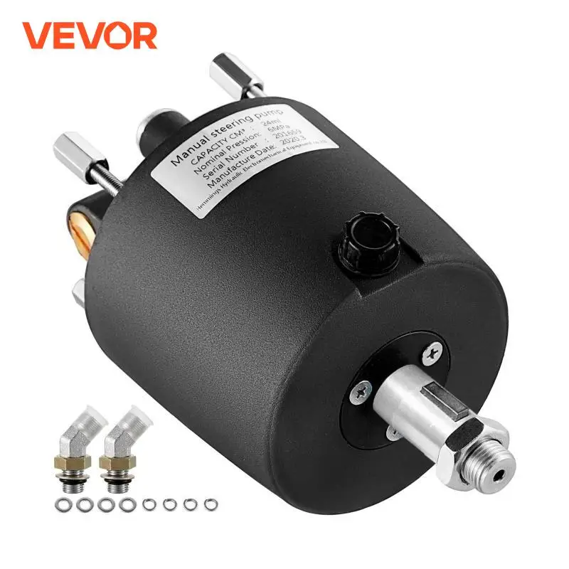 VEVOR Helm Outboard Hydraulic Steering Pump for Up To 350HP Rotary Marine Cylinder 20Ft Hose HH5272-3 HH5770-3 Boat Accessories