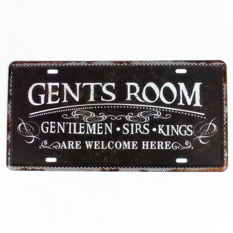 Gents Room Shabby Chic Retro Motorcycle Metal Painting Vintage Car Tin Sign Bar Pub Home Wall Decor Metal Doorplate 30x15cm A547