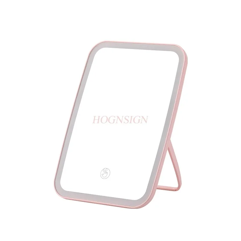LED makeup mirror desktop with light high-definition dressing mirror desktop portable foldable mirror