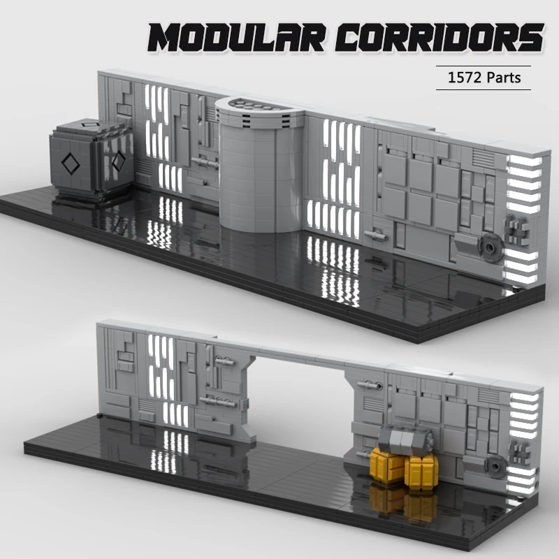 

MOC Building Blocks Modular Corridors Movie Scene Technology Bricks DIY Assembled Creative Model Display Toy Xmas Gifts