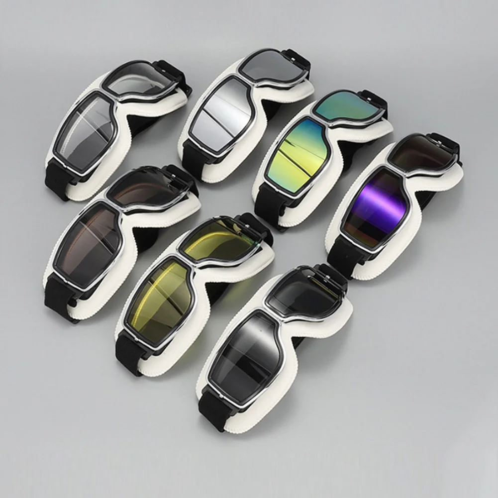 

Ветрозащитные ретро мотоциклетные велосипедные очки, универсальный кожаный шлем, солнцезащитные очки для байкера, защита езды