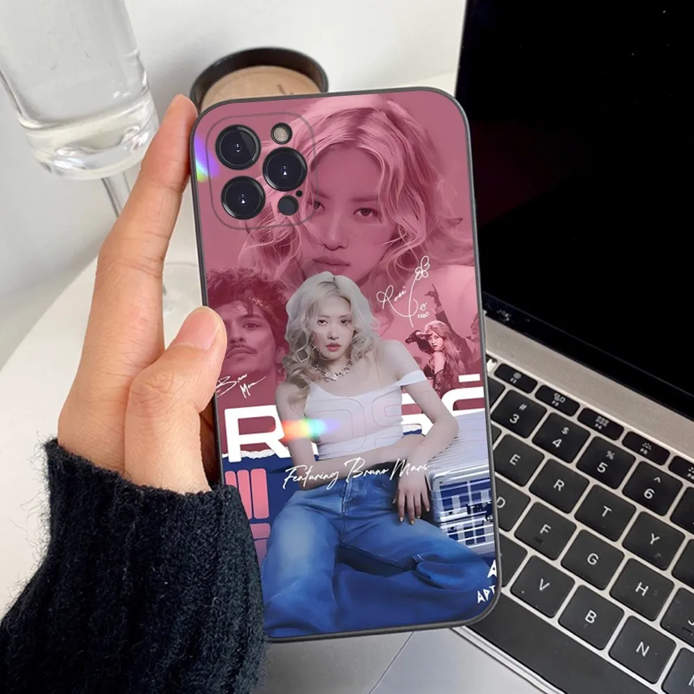حافظة هاتف KPOP Rosie APT من السيليكون الناعم لهاتف آيفون 16 15 14 13 12 11 Pro Mini XS MAX Plus X