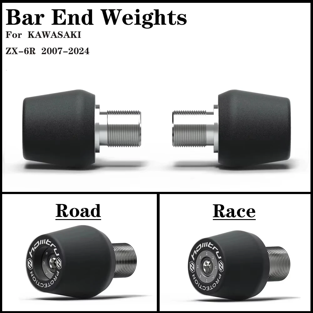 

ZX6R Motorcycle Handle Bar End Weight Grips Cap For Kawasaki ZX-6R 636 2007-2020 2021 2022 2023 2024
